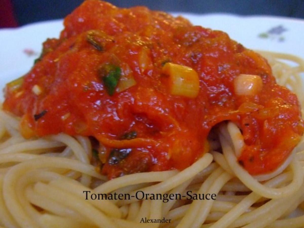 Bilder für Spaghetti mit Tomaten-Orangen-Sauce - Rezept