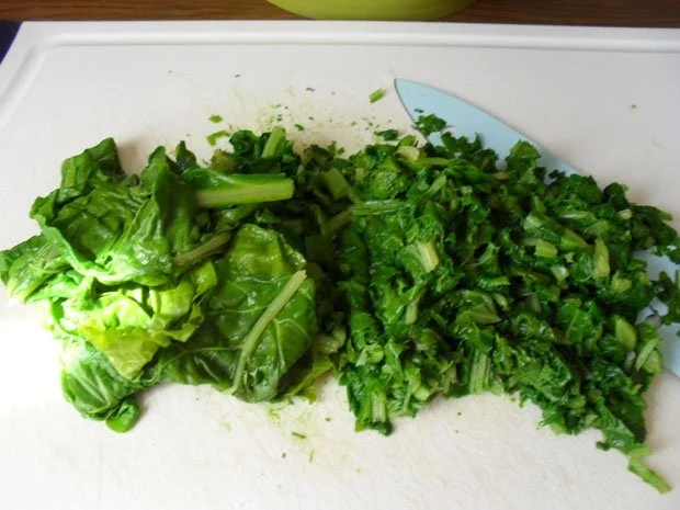 Rezept: Flädle mit Mangold-Schinken-Hirtenkäsefüllung und Frischkäsesößle Bild Nr. 4 Flädle mit Mangold-Schinken-Hirtenkäsefüllung und Frischkäsesößle - Rezept - Bild Nr. 4