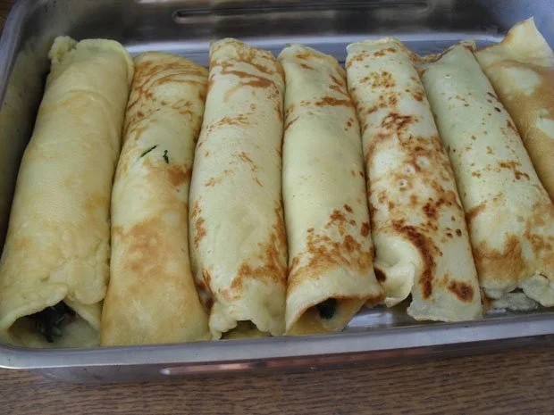 Rezept: Flädle mit Mangold-Schinken-Hirtenkäsefüllung und Frischkäsesößle Bild Nr. 11 Flädle mit Mangold-Schinken-Hirtenkäsefüllung und Frischkäsesößle - Rezept - Bild Nr. 11