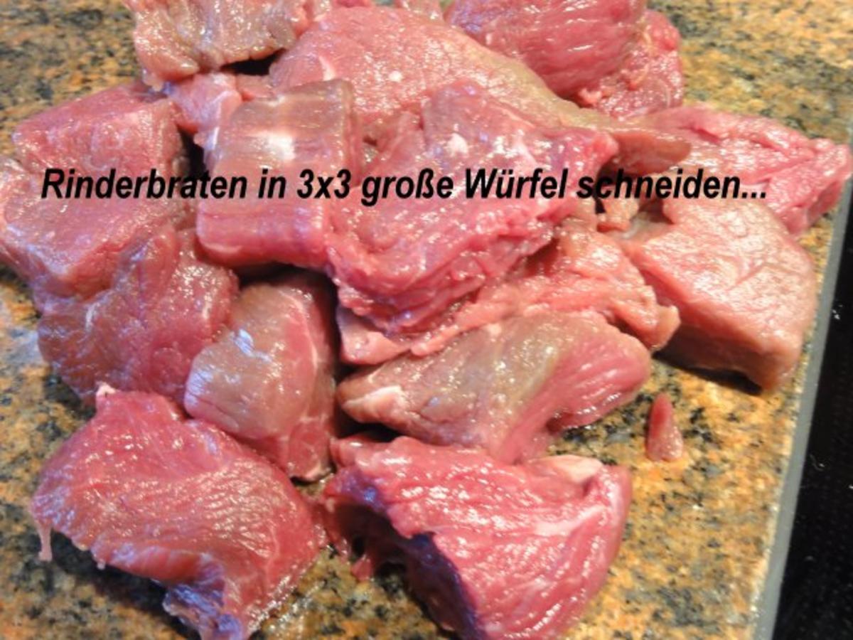Fleisch: RINDERGULASCH mit Miniknödel - einfach - von Rezeptsammlerin
