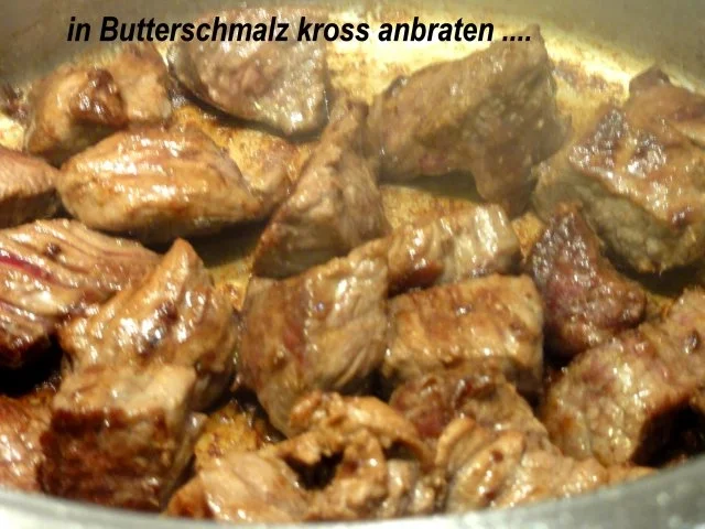 Fleisch:    RINDERGULASCH  mit Miniknödel - Rezept - Bild Nr. 3