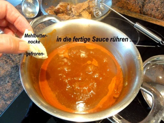Fleisch:    RINDERGULASCH  mit Miniknödel - Rezept - Bild Nr. 7