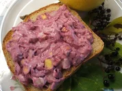 Frischkäse:  Holundersirup und Birne - Rezept