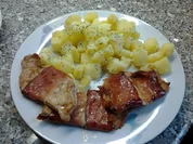 Landrauch Schnitzel mit Salzkartoffeln - Rezept