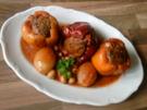 Gefüllte Paprika-Schoten in Pilz- Bolognese-Rahm - Rezept