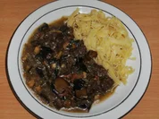 Fleisch: Rinder-Kopffleisch, geschnetzelt - Rezept