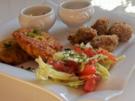 Vorspeise: Knusprig gebratene Champignons in Erdnusspanade - Rezept