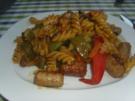 Nudel-Bratwurst-Pfanne mit Asia-Gemüse - Rezept
