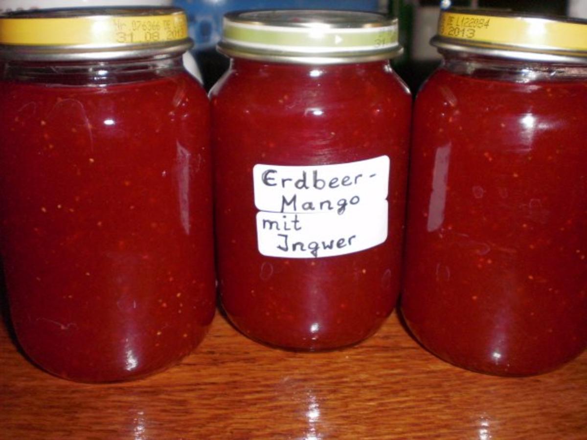 Erdbeer-Mango-Marmelade mit Ingwer - Rezept