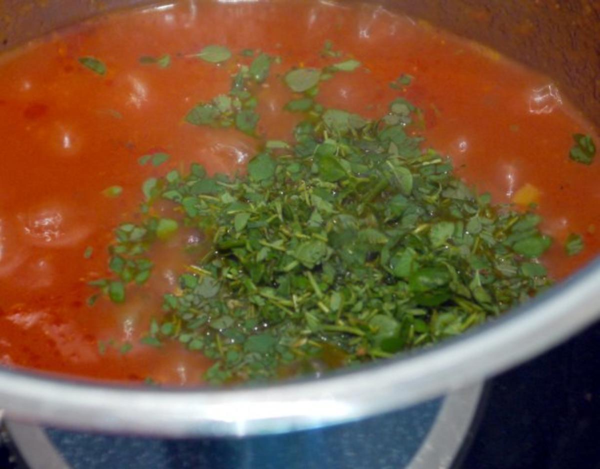 Gefüllte Champignons im Tomatenbett - Rezept - Bild Nr. 7