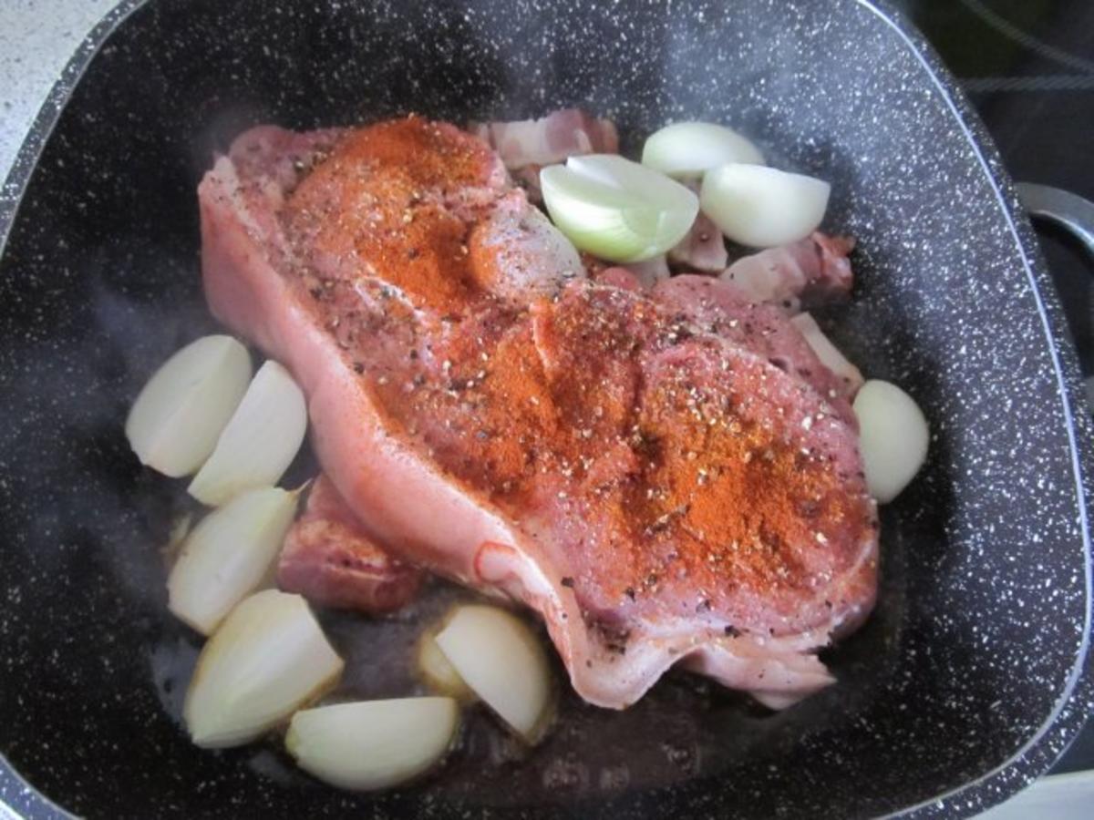 Schweineschulter mit Bohnenkernen - Rezept - Bild Nr. 3