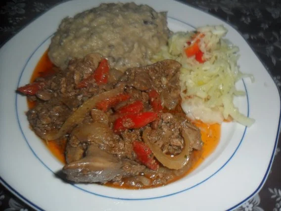 hähnchenleber und auberginenpürree - Rezept