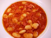 Weiße Bohnen - Eintopf in rot  - - Rezept