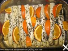 Orangen - Spargel mit frischen Kartoffeln und einer Mascarpone - Limetten - Sauce - Rezept