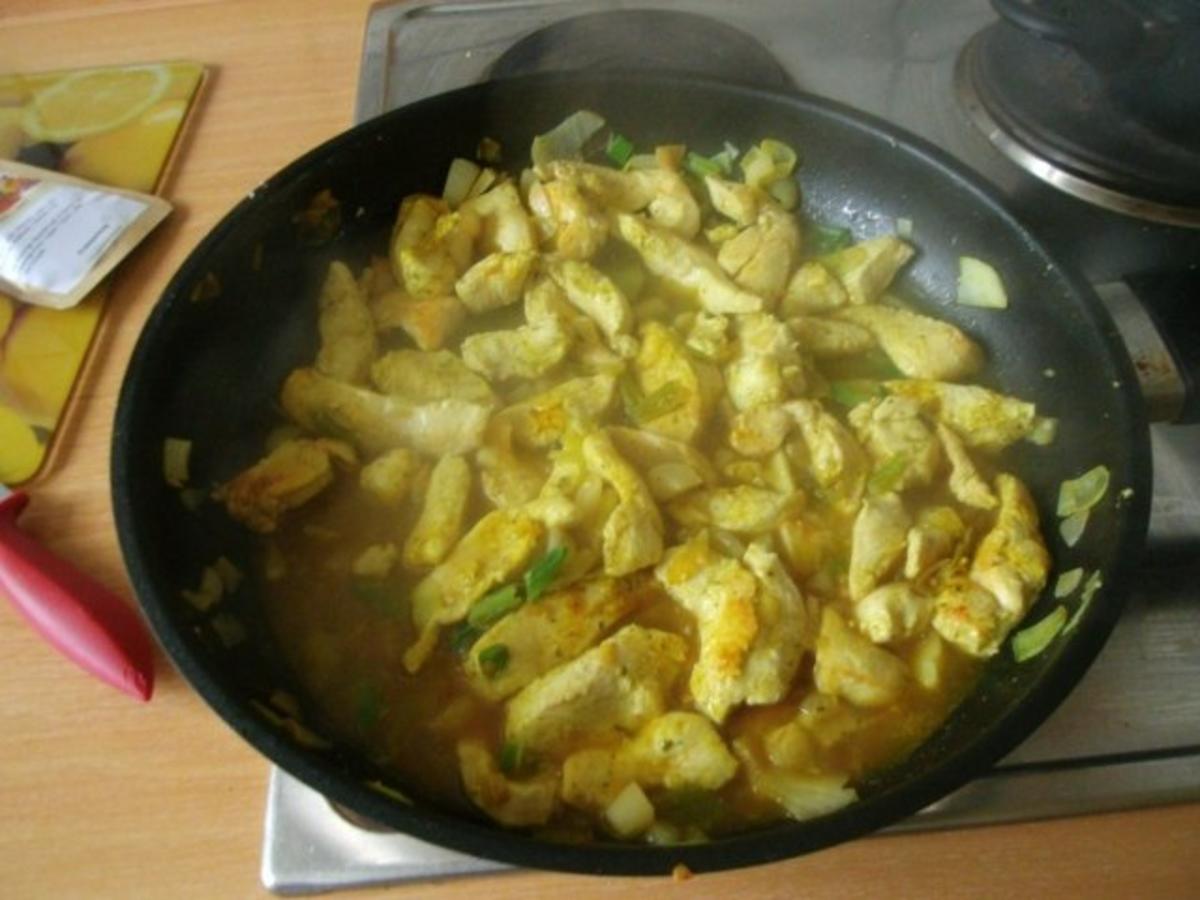 Curryhähnchenstreifen mit Nektarinen und Fenchel - Rezept - Bild Nr. 4