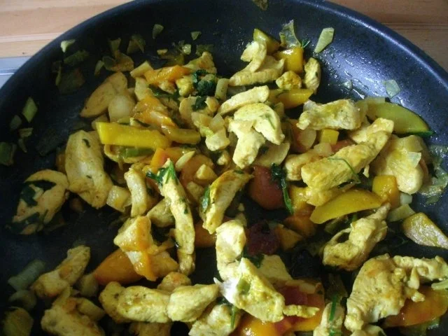 Curryhähnchenstreifen mit Nektarinen und Fenchel - Rezept - Bild Nr. 10