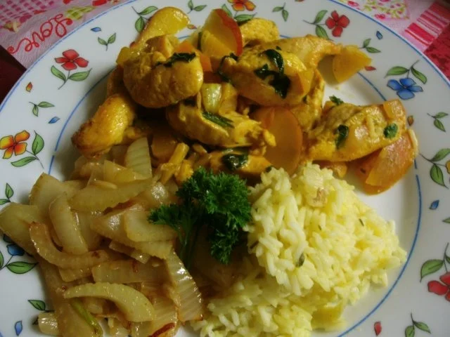 Curryhähnchenstreifen mit Nektarinen und Fenchel - Rezept - Bild Nr. 13