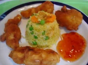 Backhendlbrustfilet mit gebratenem Eierreis - Rezept