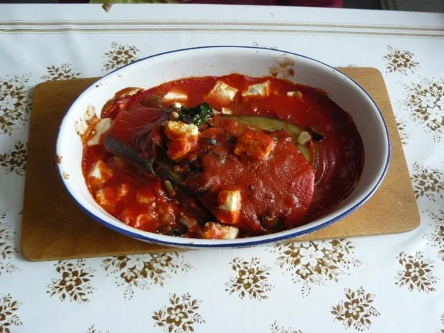 Auberginenauflauf mit Schafskäse - Rezept