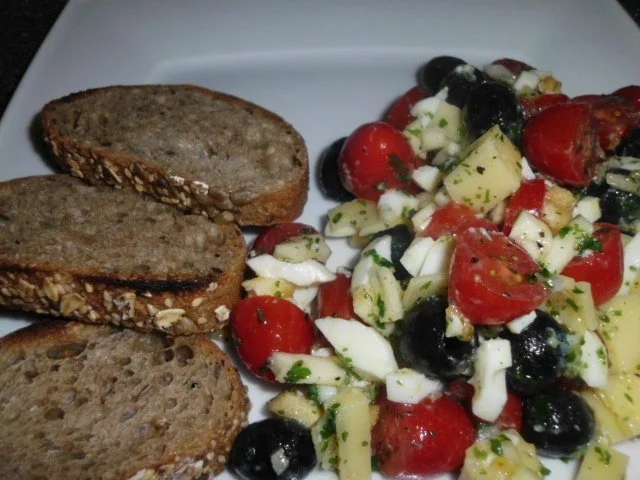 Käse paniert in Sesam,  Hähnchenbrustfilet, Zaziki, Schafskäse und co. - Rezept - Bild Nr. 6