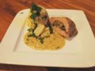 Gefüllter Kalbsbraten mit Rucola-Risotto - Rezept