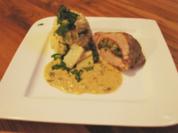 Gefüllter Kalbsbraten mit Rucola-Risotto - Rezept