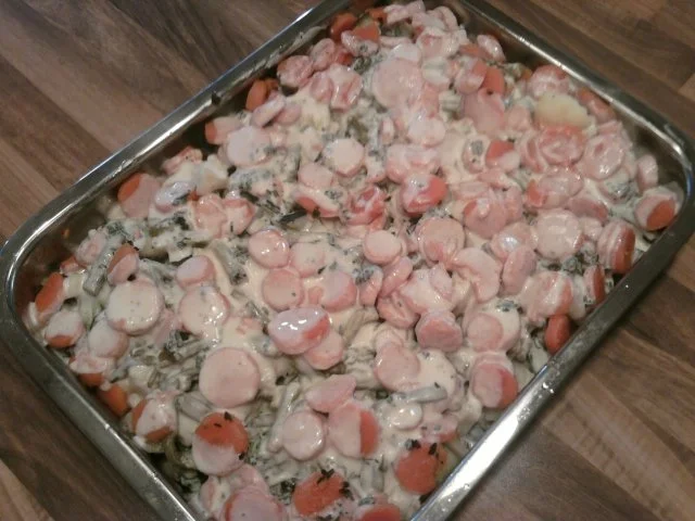 Rezept: Beilage: Trappers Gemüsekisten-Auflauf Beilage: Trappers Gemüsekisten-Auflauf - Rezept