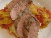 Schweinefilet mit Apfel-Paprika-Gemüse - Rezept