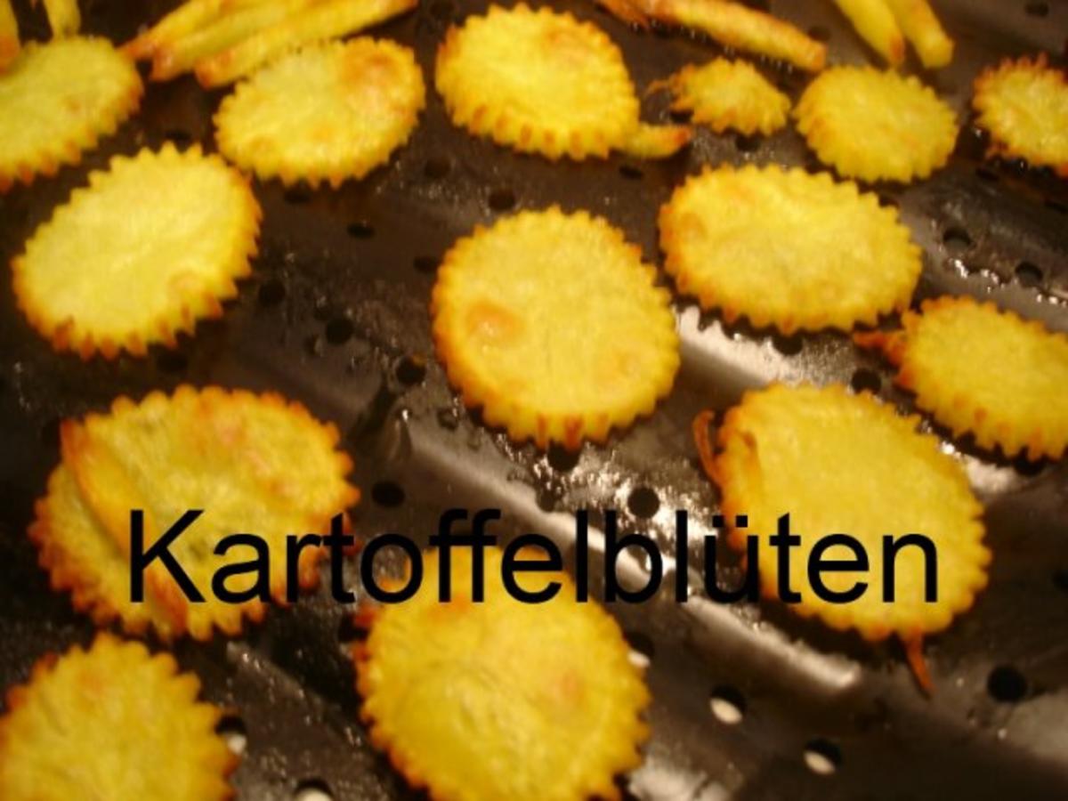 Lachsfilet mit Kartoffelstiften-Kartoffelblüten und Mungosprossensalat - Rezept - Bild Nr. 16