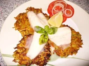 gedünstetes Zanderfilet auf Zucchini-Rösti - Rezept