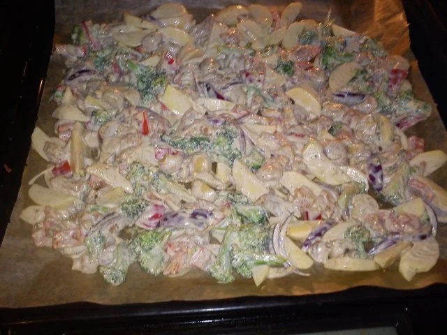 Rezept: Warmer Herbst- Kartoffelsalat mit Majo Warmer Herbst- Kartoffelsalat mit Majo - Rezept