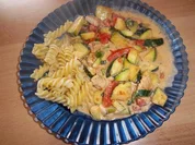 Nudeln mit Hähnchen-Zitronen-Sosse - Rezept