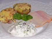 Ofenkartoffeln mit Meerrettichkäse und Serranoschinken - Rezept