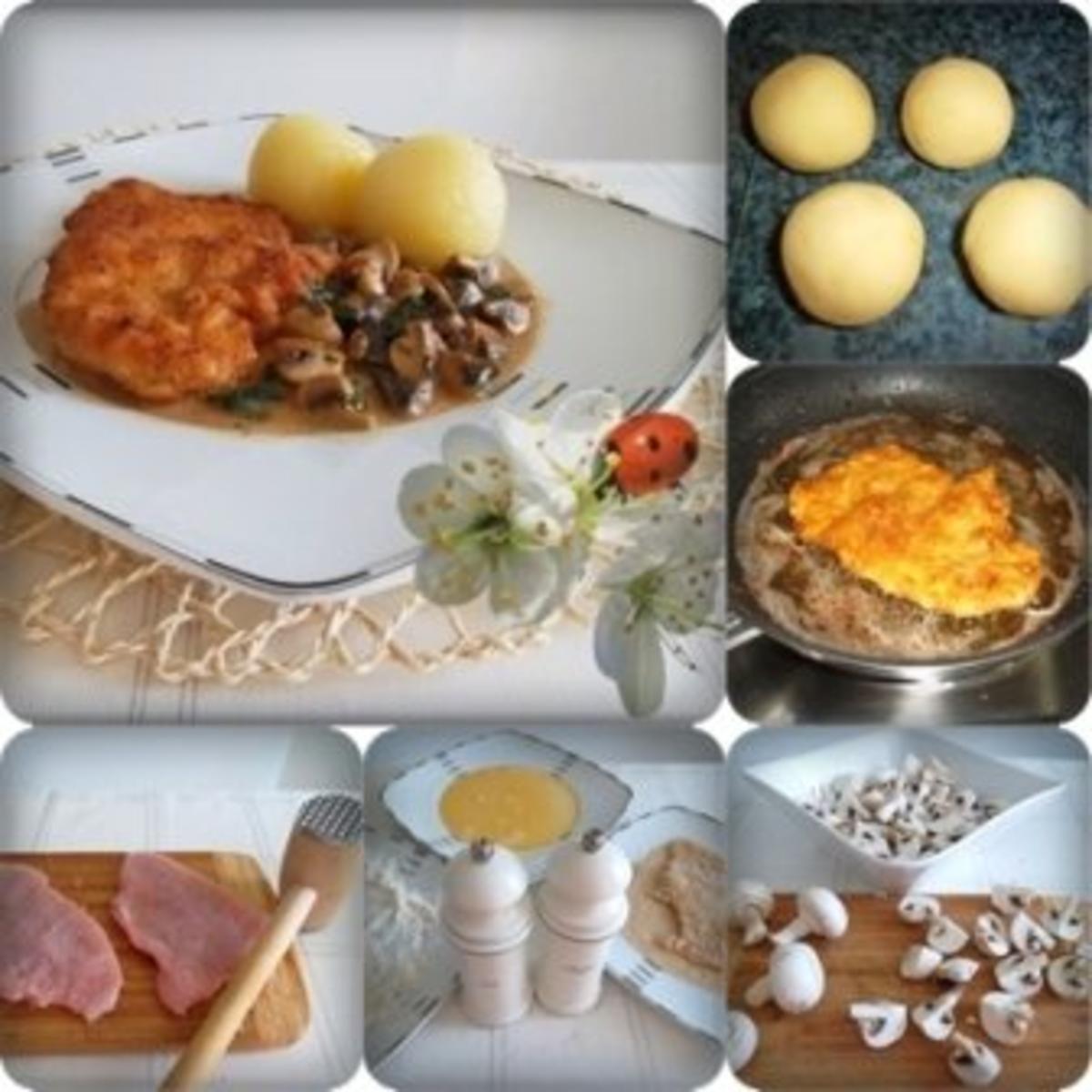 Putenschnitzel mit Champignonsauce und Kartoffelklöße dazu - Rezept - Bild Nr. 8