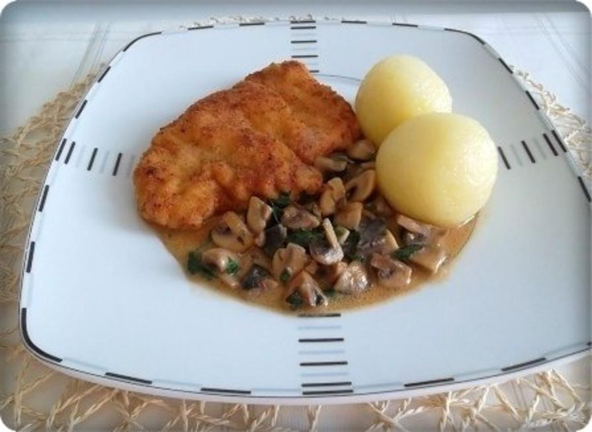 Putenschnitzel mit Champignonsauce und Kartoffelklöße dazu - Rezept - Bild Nr. 21