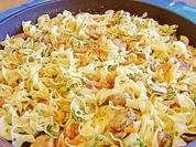 Nudelpfanne Oberlecker ( geht auch als Vegetarisch Variante ) - Rezept