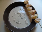 Kokos-Hühnersuppe mit Scampispießen - Rezept