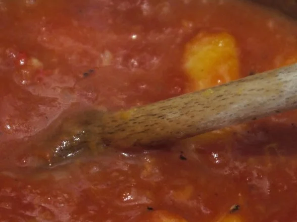 Spaghetti mit Tomaten-Pfirsich-Sauce - Rezept - Bild Nr. 7