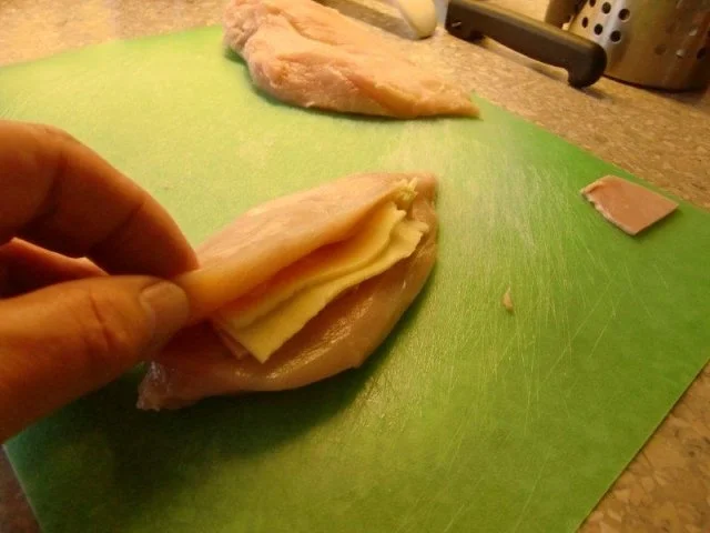 Rezept: Hähnchen Cordon Bleu mit Kartoffel-Kohlrabi-Gratin à la Heiko Bild Nr. 5 Hähnchen Cordon Bleu mit Kartoffel-Kohlrabi-Gratin à la Heiko - Rezept - Bild Nr. 5