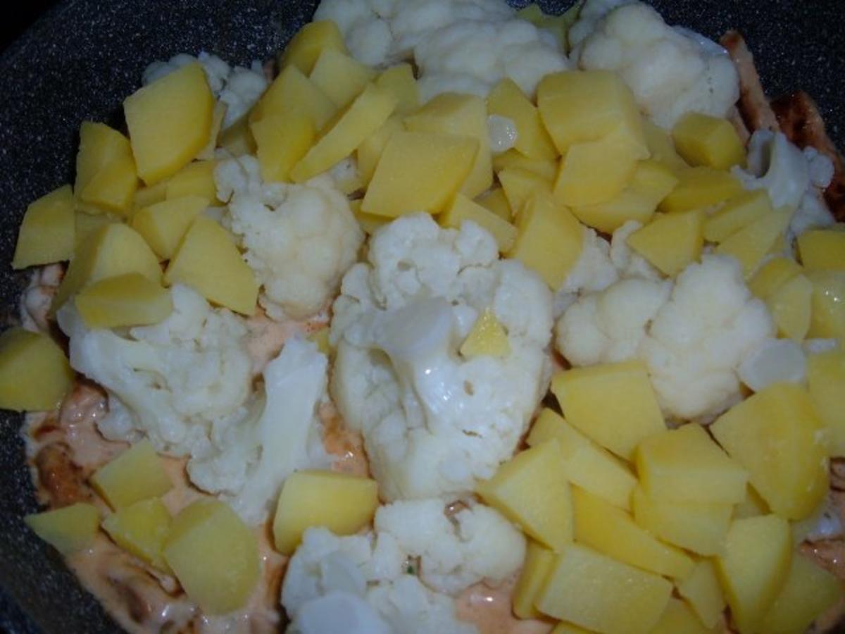 Pfannengerichte : Blumenkohl - Kartoffel - Minutensteaks - Rezept - Bild Nr. 4
