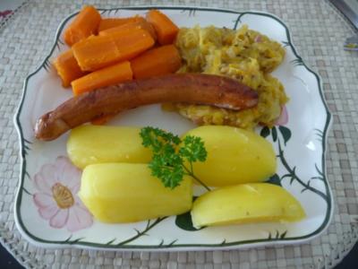 Rezept: Unter 30 Minuten : Oma´s Sauerkraut mit Wiener aus der Pfanne Unter 30 Minuten : Oma´s Sauerkraut mit Wiener aus der Pfanne - Rezept
