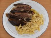 Fleisch: Rinderbauch / Schemmrippe, gekocht - wird zum Braten - Rezept