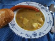 Kartoffelsuppe mit Speck und Würstchen - Rezept