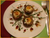Wachteleier in braunen Champignons - Rezept