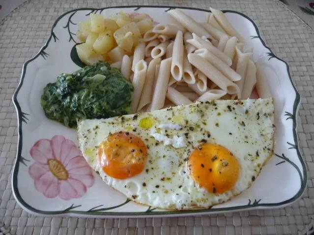 Rezept: Pasta : Reisnudeln mit Spinat und Spiegeleier Bild Nr. 14 Pasta : Reisnudeln mit Spinat und Spiegeleier - Rezept - Bild Nr. 14