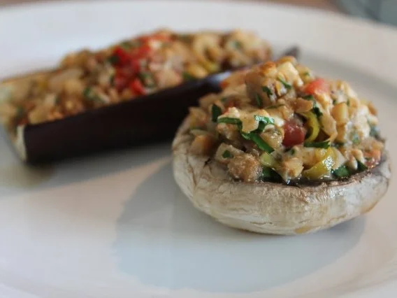 Rezept: Gefüllte Auberginen / Zucchini / Champignons Gefüllte Auberginen / Zucchini / Champignons - Rezept