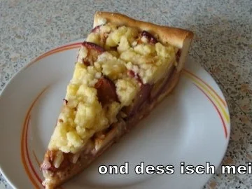 Rezept: Mein Pflaumenkuchen im Nussbett mit Streusel Mein Pflaumenkuchen im Nussbett mit Streusel - Rezept