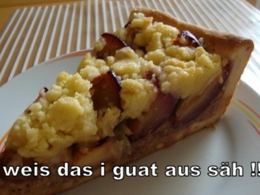 Mein Pflaumenkuchen im Nussbett mit Streusel - Rezept - kochbar.de