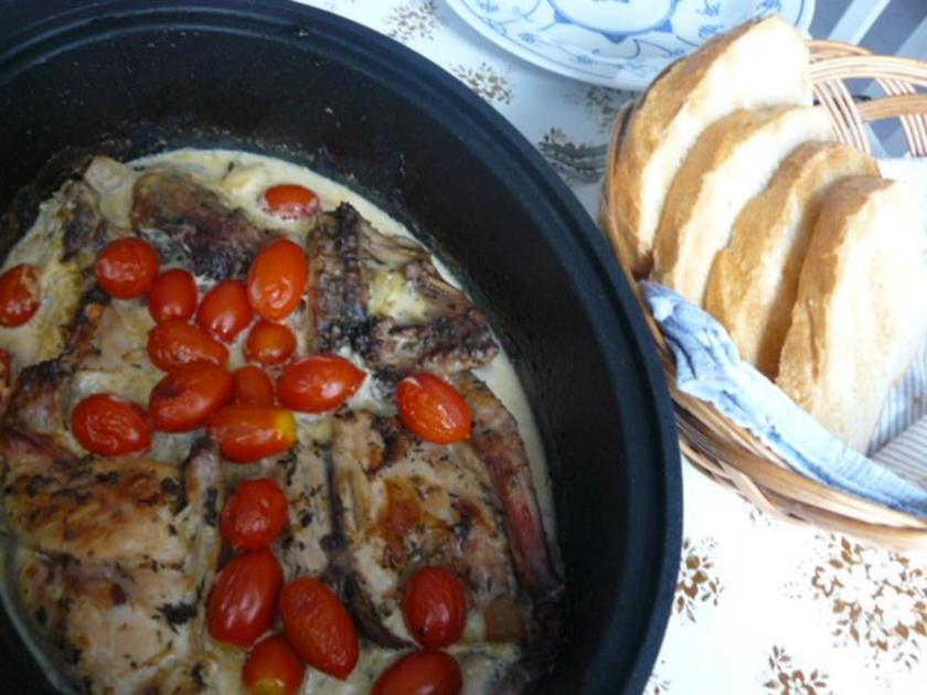 Geschmortes Kaninchen mediterran - 51 kcal/100g