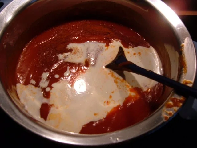 Rezept: Fisch : 2erlei in Tomatensoße mit Pasta Bild Nr. 4 Fisch : 2erlei in Tomatensoße mit Pasta - Rezept - Bild Nr. 4